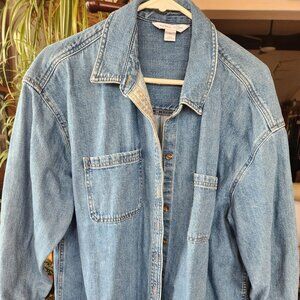 Womens Old Navy Denim Boyfriend Shirt Jacket